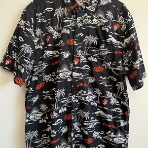 Reyn Spooner Oklahoma State Black Hawaiian Shirt